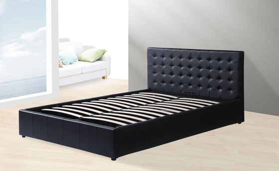 Φουντωτή Headboard στερεά ξύλινη διπλών κρεβατιών σύγχρονη ύφους σχεδίων καναπέδων μορφή γραμμών κυβικού μέτρου πλήρης