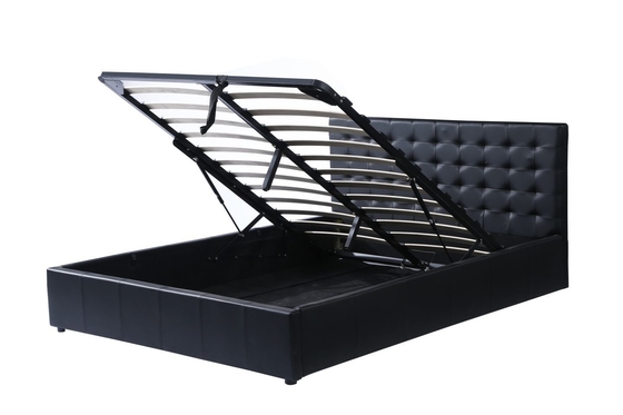 Φουντωτή Headboard στερεά ξύλινη διπλών κρεβατιών σύγχρονη ύφους σχεδίων καναπέδων μορφή γραμμών κυβικού μέτρου πλήρης