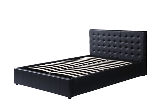 Φουντωτή Headboard στερεά ξύλινη διπλών κρεβατιών σύγχρονη ύφους σχεδίων καναπέδων μορφή γραμμών κυβικού μέτρου πλήρης